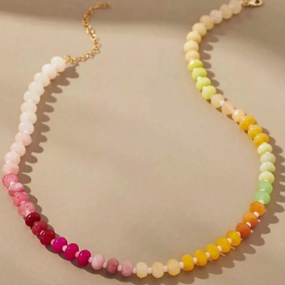 Rainbow boho necklace #1193